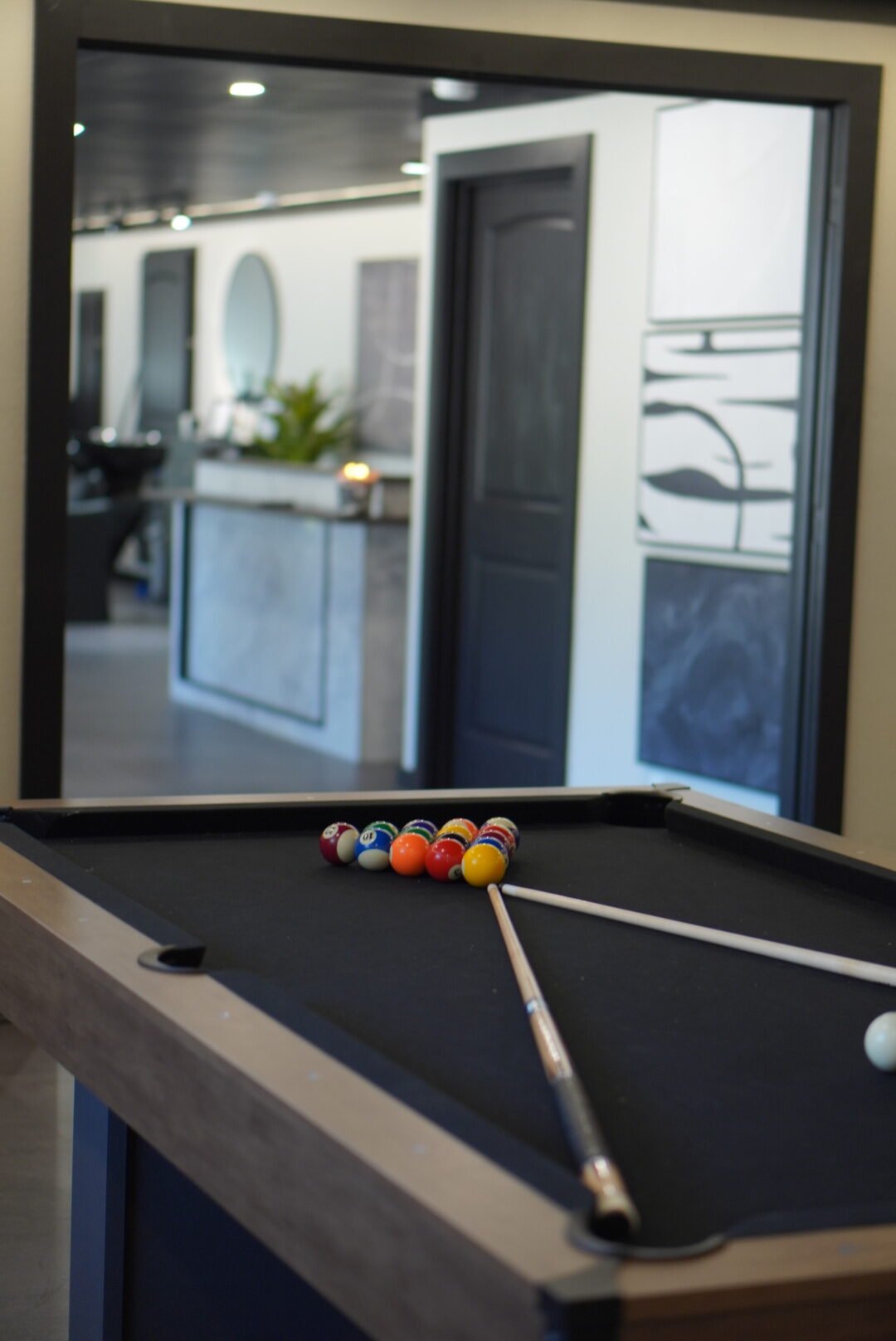 The pool table in the lounge at The Refinery